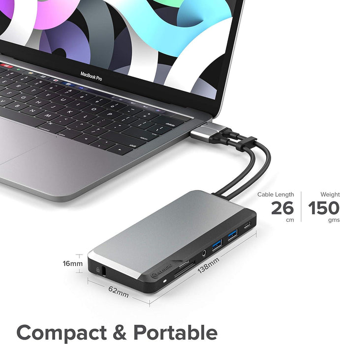 Alogic - Docking Station - USB-C Dual Display 10-in-1 Super Dock