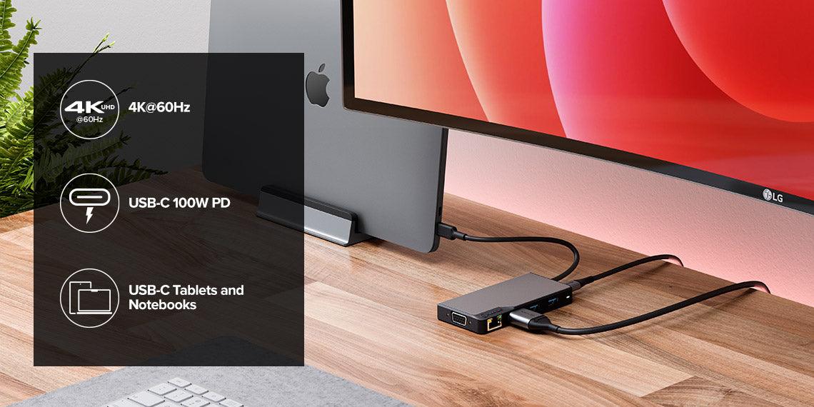 Alogic - Hub 6-in-1 USB-C 2x USB-A 31 HDMI 4K - Space Grey