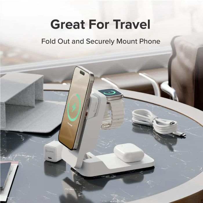 Alogic - Matrix ULTIMATE 3-in-1 Wireless Charger with 5,000mAh MagSafe Power Bank