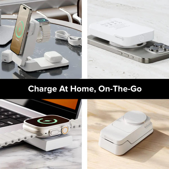 Alogic - Matrix ULTIMATE 3-in-1 Wireless Charger with 5,000mAh MagSafe Power Bank