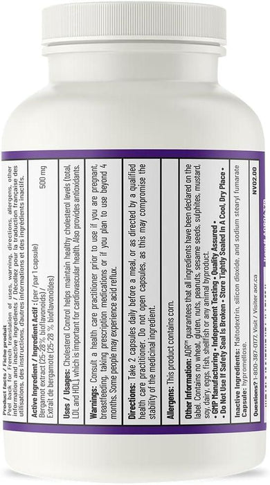 AOR - Cholesterol Control 60Caps - A Bergamot Supplement For the Maintenance of Healthy Cholesterol and Heart Health