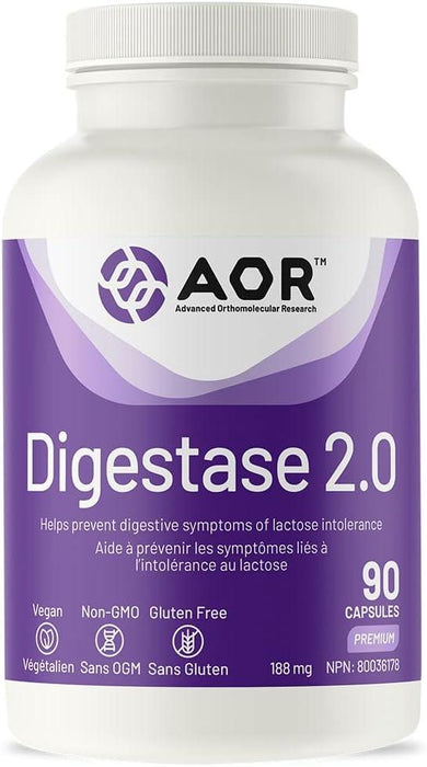 AOR - Digestase 90caps - Helps Prevent Digestive Symptoms of Lactose Intolerance