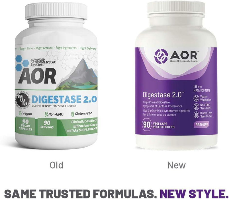 AOR - Digestase 90caps - Helps Prevent Digestive Symptoms of Lactose Intolerance