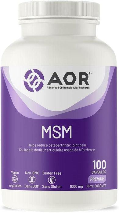 AOR - MSM 100caps - Helps Relieve Joint Pain Associated with Osteoarthritis