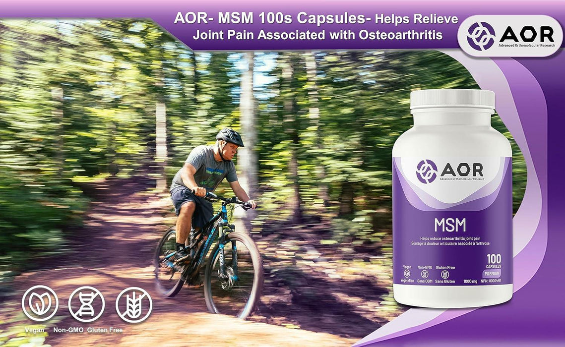 AOR - MSM 100caps - Helps Relieve Joint Pain Associated with Osteoarthritis