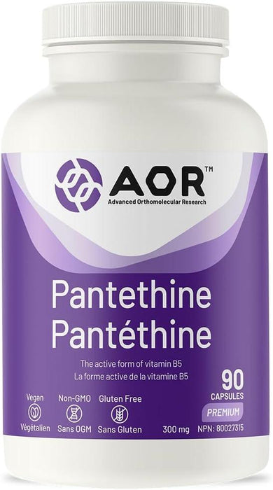 AOR - Pantethine 90s - Active Form of Vitamin B5 Pantothenic Acid - Pantethine Supplement for Adrenal Health, Cholesterol Health, Liver Health and Detoxification Supplement