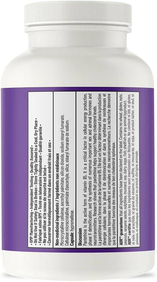 AOR - Pantethine 90s - Active Form of Vitamin B5 Pantothenic Acid - Pantethine Supplement for Adrenal Health, Cholesterol Health, Liver Health and Detoxification Supplement