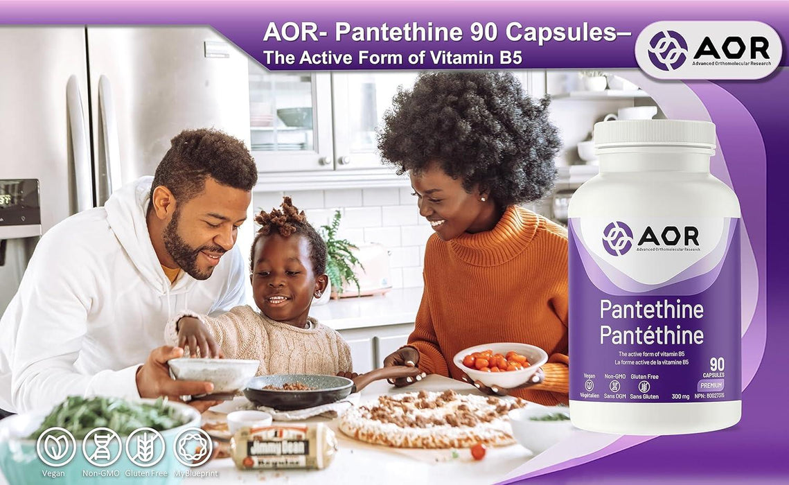 AOR - Pantethine 90s - Active Form of Vitamin B5 Pantothenic Acid - Pantethine Supplement for Adrenal Health, Cholesterol Health, Liver Health and Detoxification Supplement