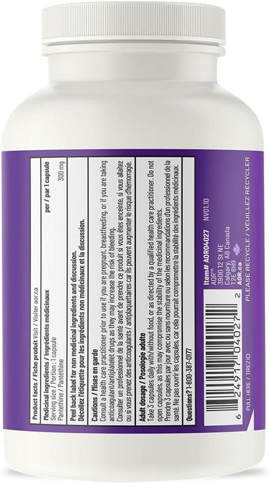 AOR - Pantethine 90s - Active Form of Vitamin B5 Pantothenic Acid - Pantethine Supplement for Adrenal Health, Cholesterol Health, Liver Health and Detoxification Supplement