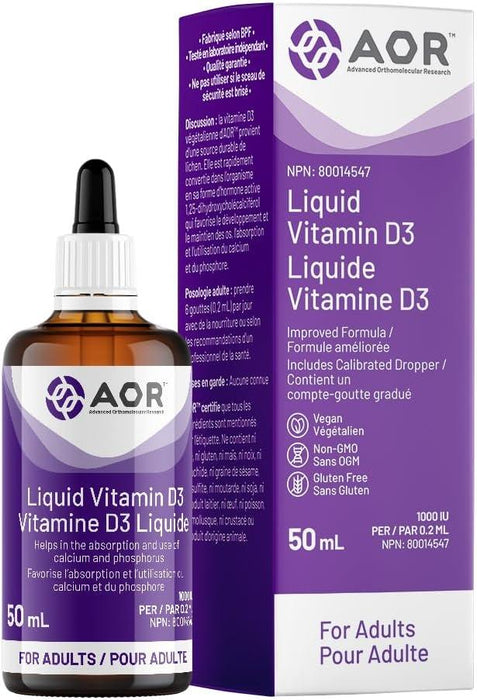 AOR - Vitamin D3 50ml (Adult) - Helps in the Absorption and Use of Calcium and Phosphorus
