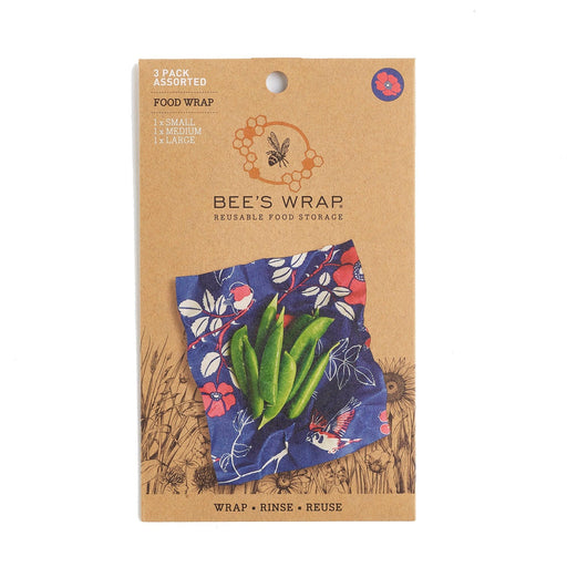 Bees Wrap - TERRA Wrap Set 3/ST Assorted Sizes Botanical Blue