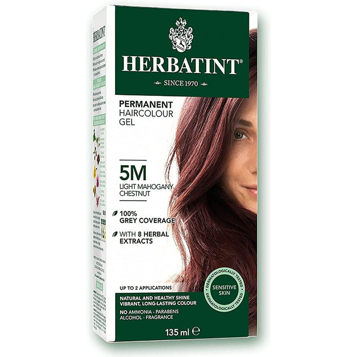 BioForce - Herbatint - Permanent Hair Colour - M5 Light Mahogany Chestnut - 135ml - Limolin 