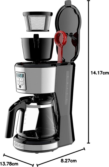 BLACK+DECKER - 12-Cup* Coffeemaker, Programmable, Exclusive VORTEX? Technology, Stainless - CM1331S