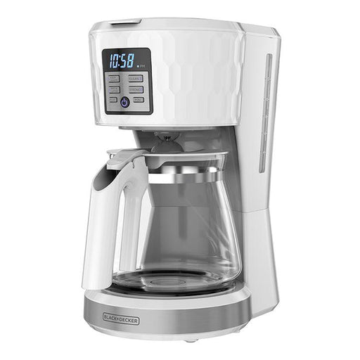 Black and Decker - Honeycomb 12 - Cup Programmable Coffeemaker - White - Limolin 