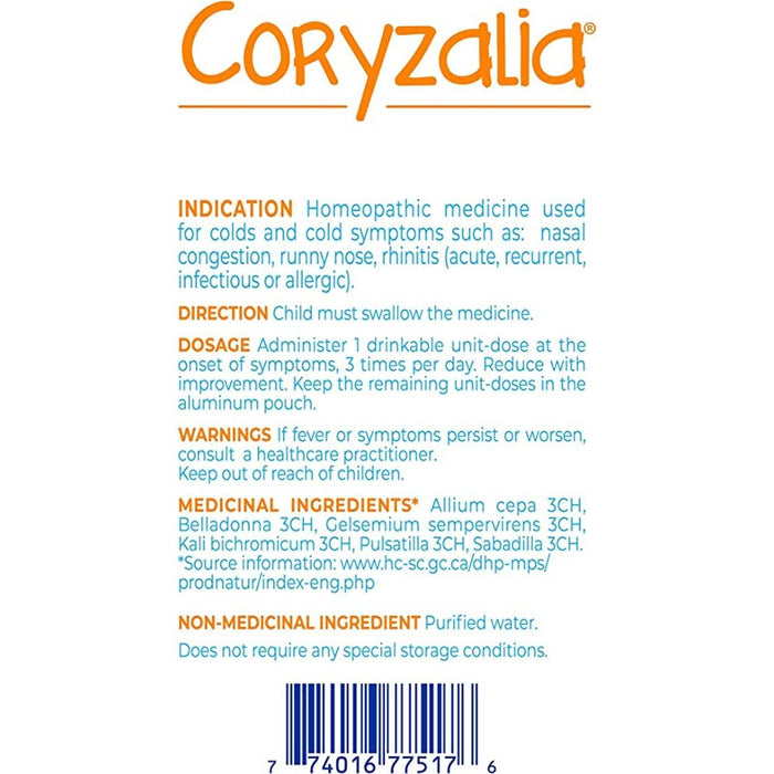 Boiron - Coryzalia 30 Dose, 30X1ML - Limolin 