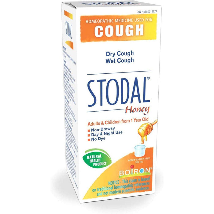 Boiron - Stodal Cough Syrup Honey Adult, 200ML - Limolin 