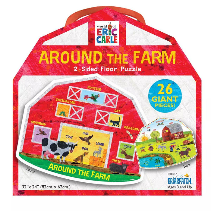 Briarpatch - World of Eric Carle - Around The Farm - 2-Sided Floor Puzzle