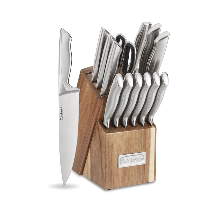 Cuisinart - 15pc Elite Series Stainless Steel Block Set with Acacia Block