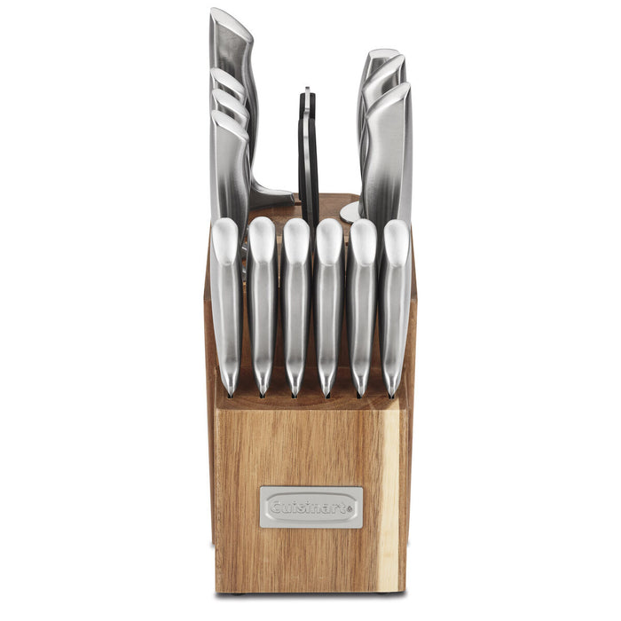 Cuisinart - 15pc Elite Series Stainless Steel Block Set with Acacia Block