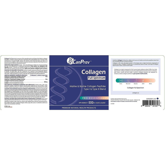 Canprev - Collagen Full Spectrum - Liquid, 500 ml - Limolin 