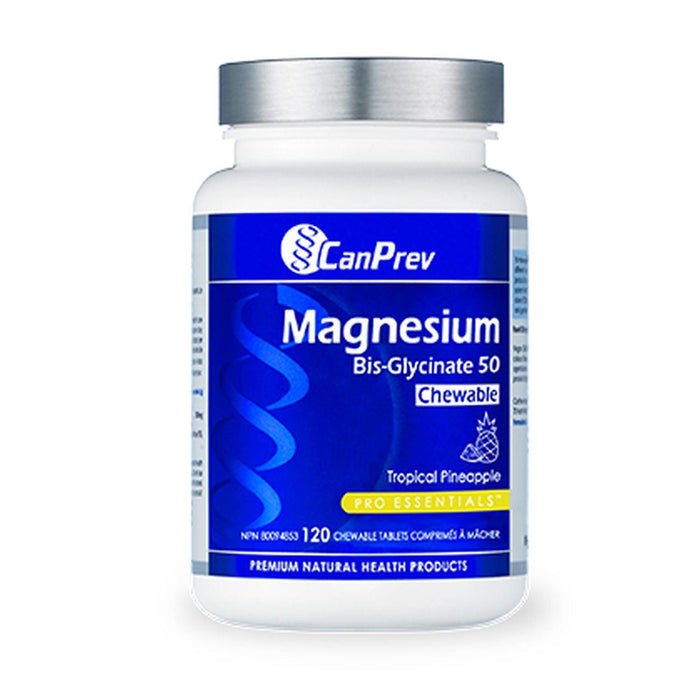 Canprev - Magnesium Bis-Glycinate 50 Chewable - Tropical Pineapple, 120 tablets - Limolin 