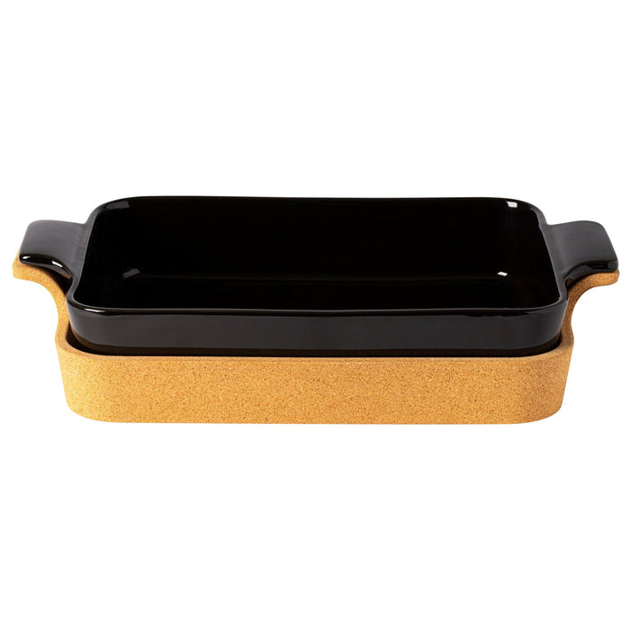 Casafina - Ensemble black rectangular baker w/cork tray 39 - Limolin 