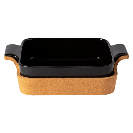 Casafina - Ensemble black square baker w/cork tray 32 - Limolin 