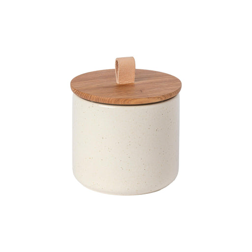 Casafina - Pacifica Vanilla Canister with oak lid 15cm - Limolin 