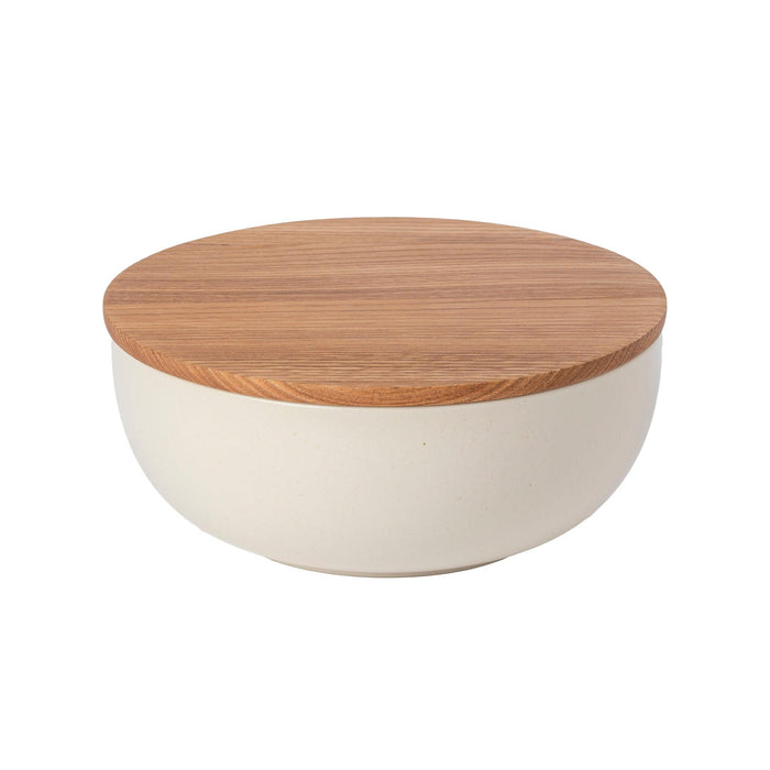 Casafina - Pacifica Vanilla Serving Bowl with oak lid - Limolin 