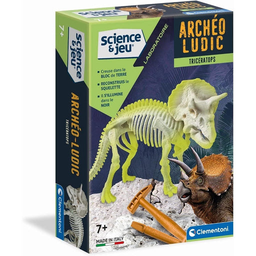 Clementoni - Archeo Fun Triceratops Fluo Toy (French)
