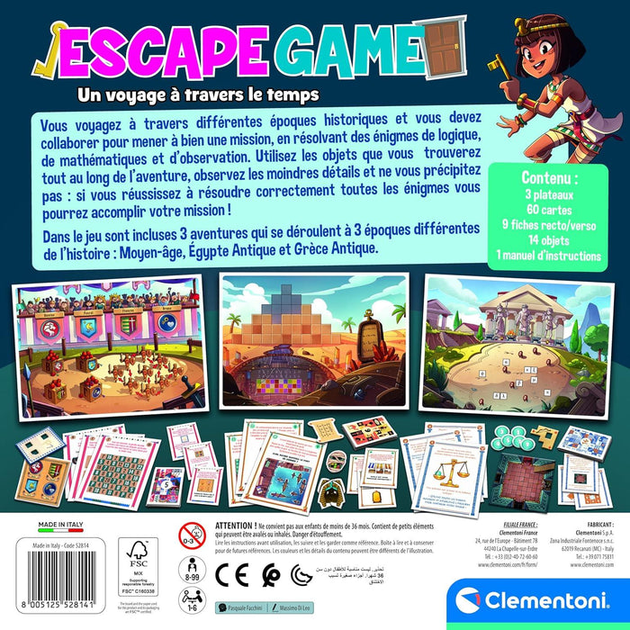 Clementoni - Escape Game - Un Voyage A Travers le Temps