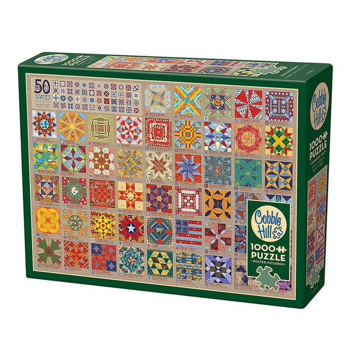 Cobble Hill - 50 States Quilt Blocks (1000-Piece Puzzle) - Limolin 