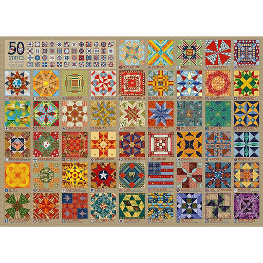 Cobble Hill - 50 States Quilt Blocks (1000-Piece Puzzle) - Limolin 