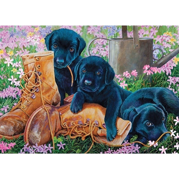 Cobble Hill - Black Lab Puppies (Puzzle Tray) - Limolin 