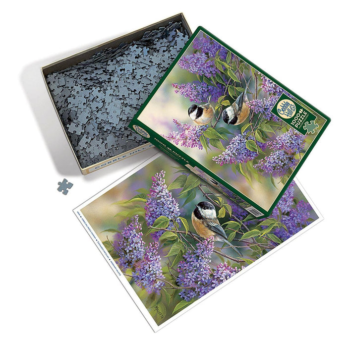 Cobble Hill - Chickadees And Lilacs (1000-Piece Puzzle) - Limolin 