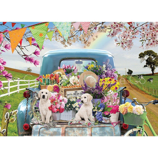 Cobble Hill - Country Truckin Spring (500-Piece Puzzle) - Limolin 