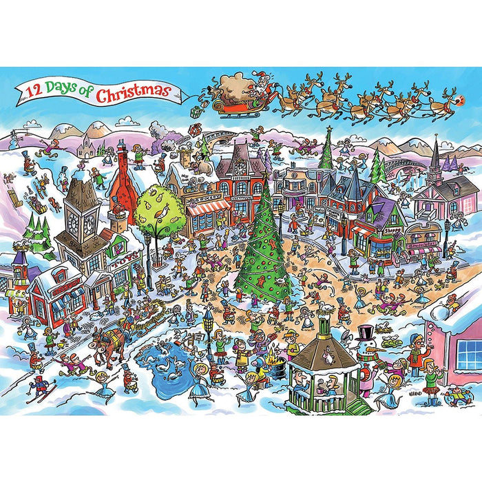 Cobble Hill - Doodletown - 12 Days Of Christmas (1000-Piece Puzzle) - Limolin 