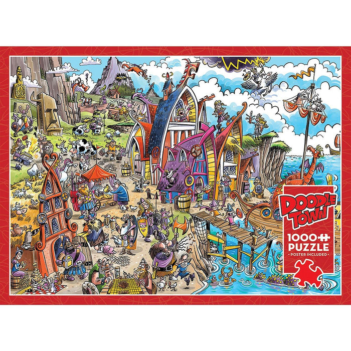 Cobble Hill - Doodletown - Viking Village (1000-Piece Puzzle) - Limolin 