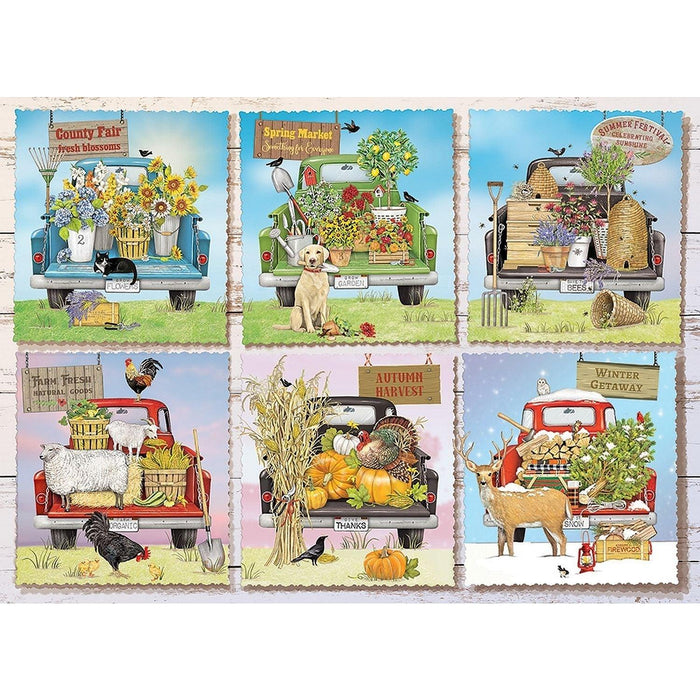 Cobble Hill - Farmer's Market Trucks (1000-Piece Puzzle) - Limolin 