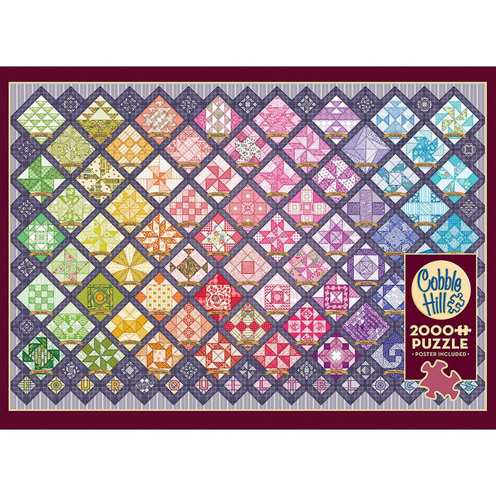 Cobble Hill - Four Square Quilt Blocks (1000-Piece Puzzle) - Limolin 