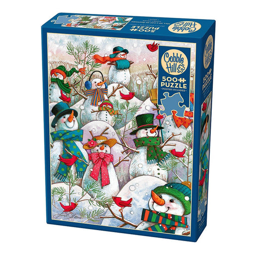 Cobble Hill - Hill of A Lot of Snowmen (500-Piece Puzzle) - Limolin 