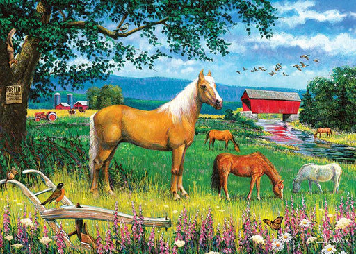 Cobble Hill - Horses In The Field (35-Piece Puzzle Tray)