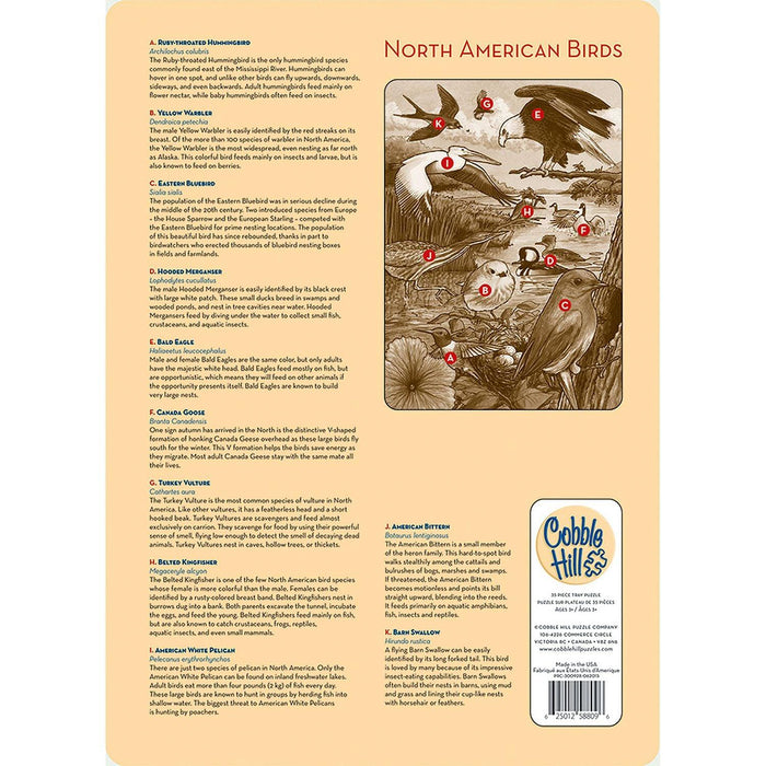 Cobble Hill - North American Birds (Puzzle Tray) - Limolin 