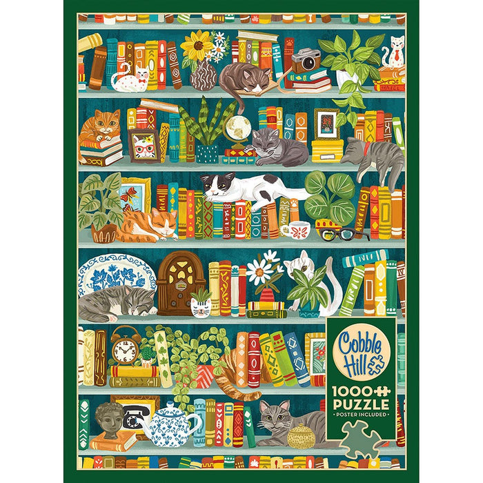 Cobble Hill - The Purrfect Bookshelf (1000-Piece Puzzle) - Limolin 