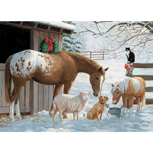 Cobble Hill - Winter Barnyard (350-Piece Puzzle) - Limolin 