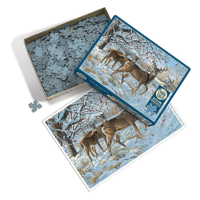 Cobble Hill - Winter Deer (500-Piece Puzzle) - Limolin 