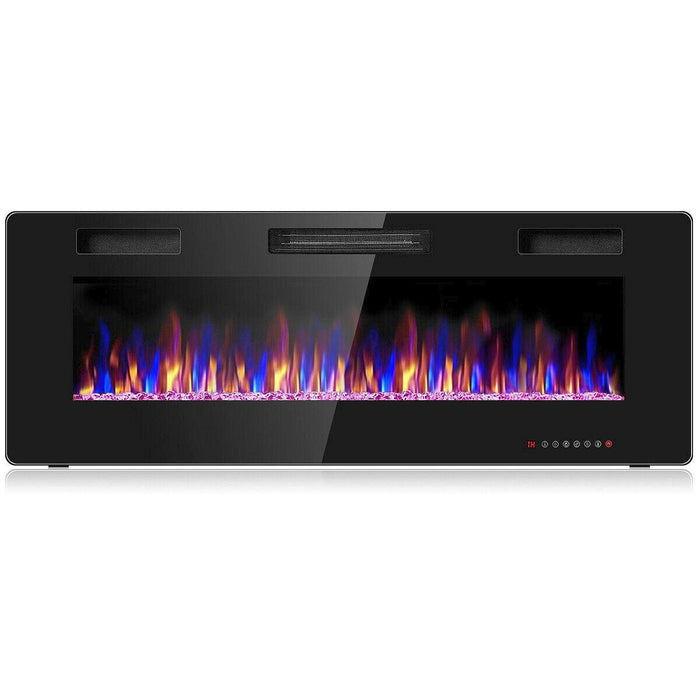 Costway - 50inch Recessed Electricinsert Wall Mounted Fireplace with Adjustable Brightness - Limolin 