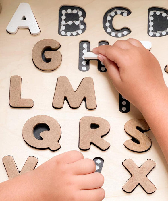 Creative Beginning - ALPHABET PUZZLE - CHALKBOARD BASE WITH TRACERS