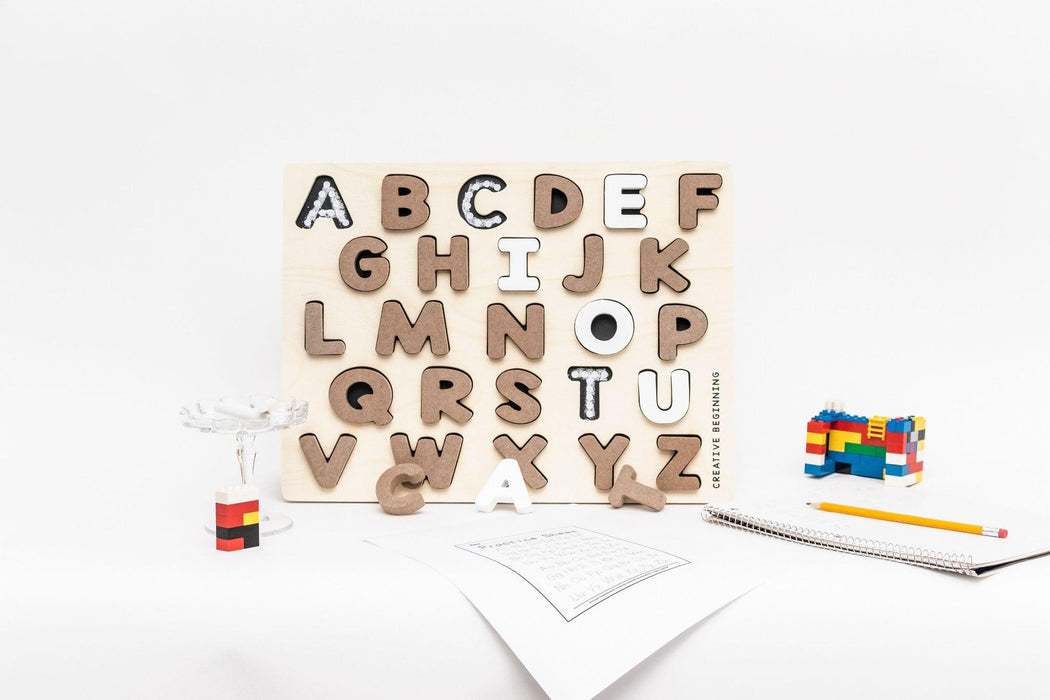 Creative Beginning - ALPHABET PUZZLE - CHALKBOARD BASE WITH TRACERS