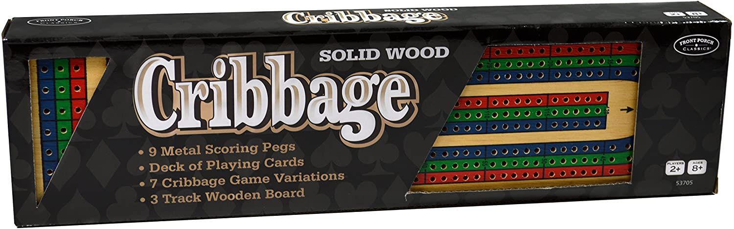 University Games - Cribbage Board - Solid Wood (Metal Pegs)